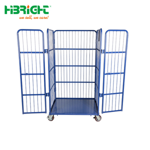 Contenedor de Paletización Enrollable Apilable de Acero Galvanizado, Carro Logístico, Jaula de Almacenamiento Móvil que Ahorra Espacio para Supermercados - Product Image 4
