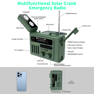Multifunktion ales tragbares Nothandkurbel-Solar radio mit Taschenlampe Noaa Wetter radio für Lampen-Camping im Freien - Product Image 5