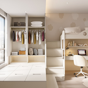 Customized durevole <span class=keywords><strong>doppio</strong></span> <span class=keywords><strong>letto</strong></span> <span class=keywords><strong>a</strong></span> castello armadio combinazione legno Tatami letti per bambini per piccoli appartamenti e camere per bambini - Product Image 3