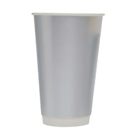 Gobelets en papier jetables à double paroi laminés, épais, argentés, pour boissons chaudes, café, lait, thé, emballés individuellement, usage commercial