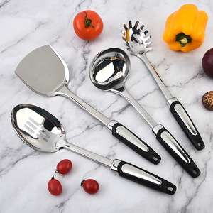 Stainless Steel Kitchen Utensil Set 9 Pieces Spatula Ladle Slotted Spoon Cooking <b>Tools</b> Dishwasher <b>Safe</b> - Product Image 1