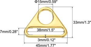 Triangle Buckle Adjuster Triangle D <b>Ring</b> Adjuster Connector Swivel <b>Clip</b> For Strap Purse Backpack Bag Accessories - Product Image 2