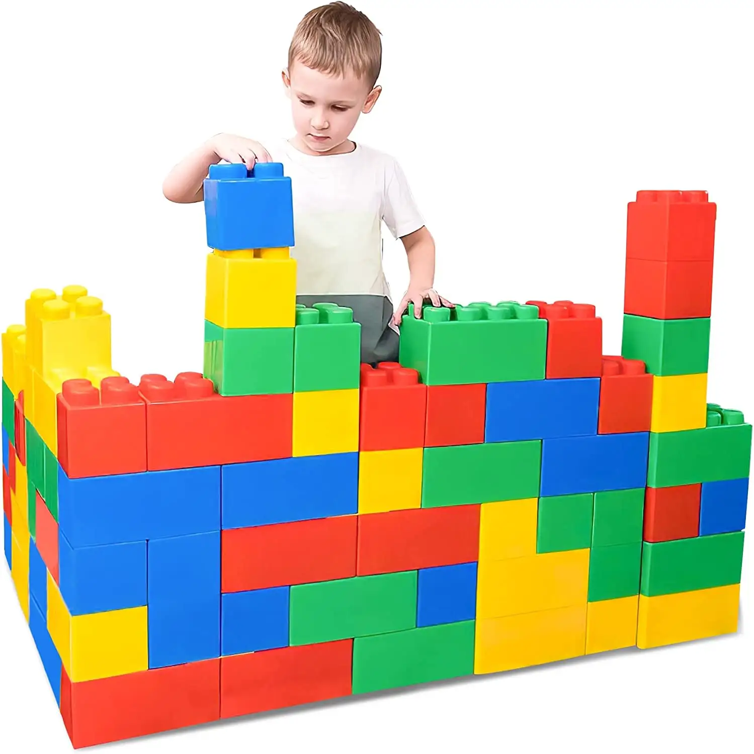 Jumbo Blocks for Toddlers Plastic Large Building Blocks for Kids Giant Stacking Bricks for Children