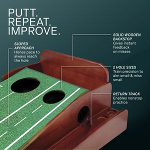 Tapete de Práctica de Golf Portátil, Green de Práctica Interior y Exterior con Retorno de Pelota, Ayuda de Entrenamiento de Golf para el Hogar y la Oficina - Product Image 4