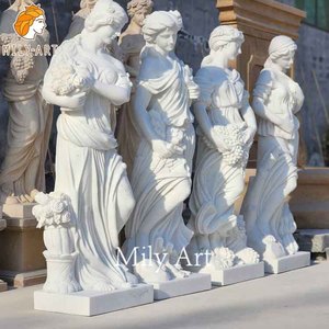 Cuộc Sống Kích thước duyên dáng Trắng đá cẩm thạch nữ tượng bốn mùa Nữ Thần điêu khắc - Product Image 6