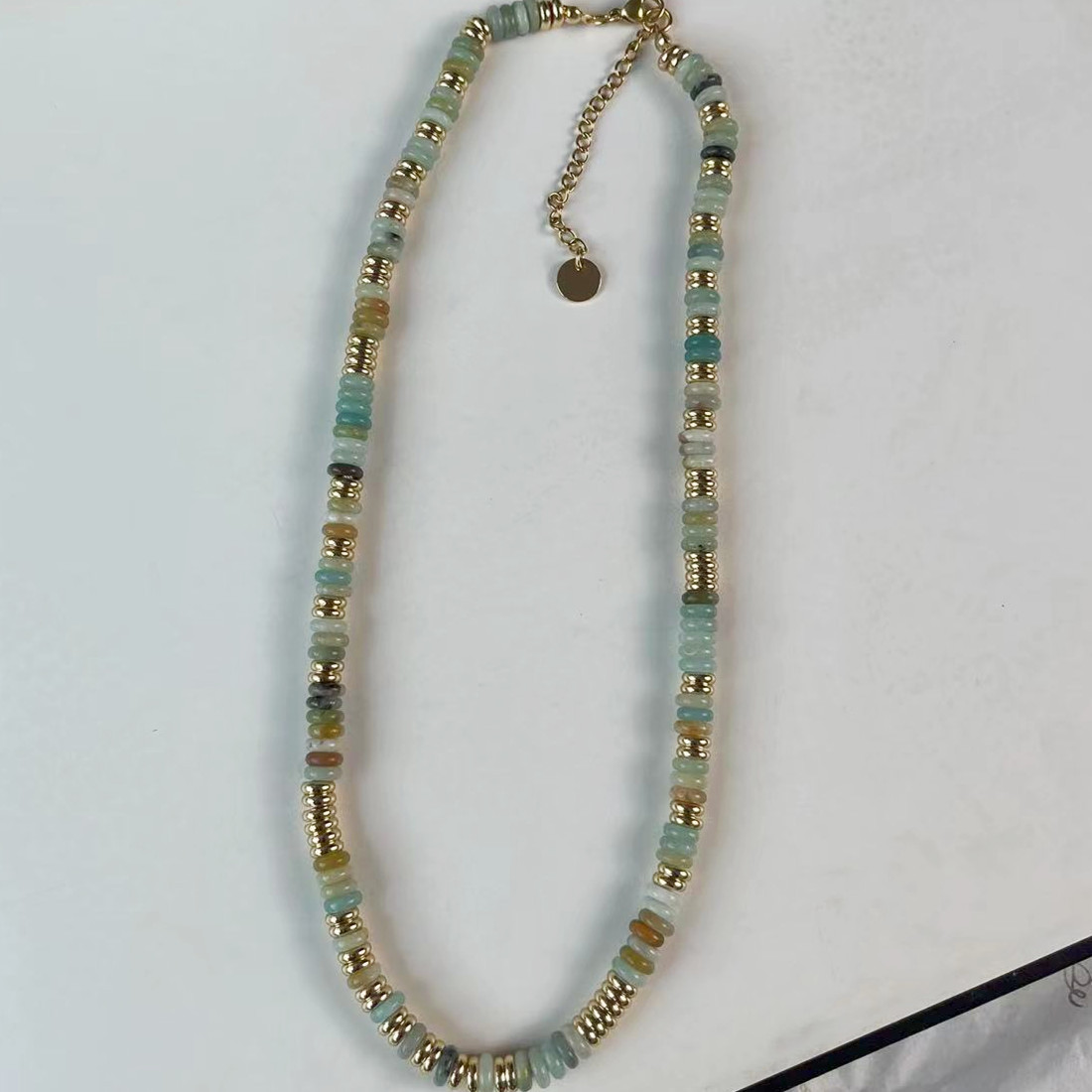 1    Biyu Stone Frisbee Necklace