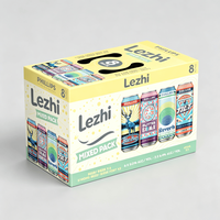 Boîte cadeau en carton personnalisée pour boissons énergisantes et bière, support pour 4 packs avec gaufrage, emballage recyclable