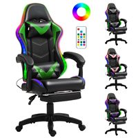 Chaise de jeu d'ordinateur de massage en cuir rouge pliable bon marché en gros Chaises de jeu Silla Gamer Racing RVB avec lumières et haut-parleurs