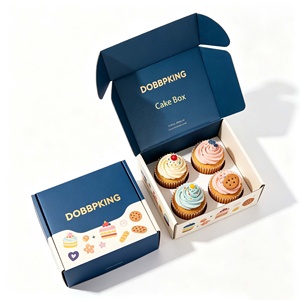 Boîte d'emballage en papier pliable pour gâteaux et biscuits, avec fenêtre, design personnalisé, écologique, de qualité alimentaire, pour pâtisserie, beignets, macarons - Product Image 2