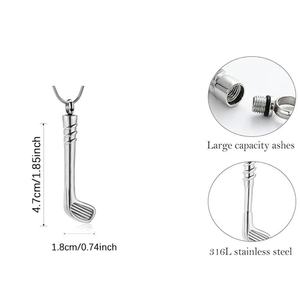 Collier pendentif de mode pour femme, bijoux fins en acier inoxydable, motif club de golf - Product Image 2