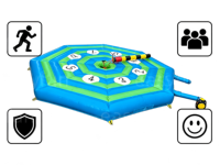 Nouvel équipement de parc d'attractions : Jeu gonflable Wipeout pour enfants avec matelas durable pour les carnavals, vente en gros