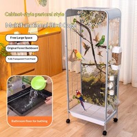 Grande cage à perroquets moderne en métal, de luxe, extra spacieuse, pour l'intérieur, avec roulettes, emballage en boîte