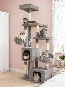 Moderno lujo gato <span class=keywords><strong>grande</strong></span> condominio ecológico gris Sisal gato árbol Torre felpa Sisal <span class=keywords><strong>rascador</strong></span> juego escalada características clásico cartón - Product Image 3