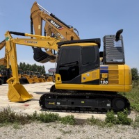 Excavator Crawler Mini 13 Ton Kelas Berat, Gearbox PLC, Mesin Komatsu Handal, Kekuatan Gali Tinggi, Bekas Konstruksi