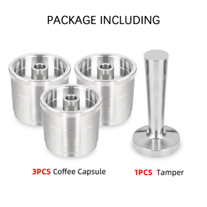 3 Dosettes 1Tamper Set Capsule de café réutilisable Dosettes de café en acier inoxydable compatibles avec les machines <span class=keywords><strong>Illy</strong></span> X7/<span class=keywords><strong>illy</strong></span> Y3/<span class=keywords><strong>illy</strong></span> Y5 - Product Image 2