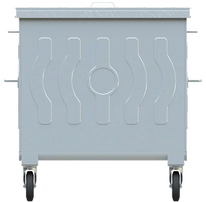 Contenedor de Basura de Metal Galvanizado Personalizable de 1100 L para Exteriores con Pedal para Reciclaje, Parte Superior Abierta - Product Image 4