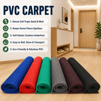 Tapis de sol rectangulaire en PVC personnalisé, imperméable, antidérapant, lavable, résistant à l'humidité, pour entrée commerciale