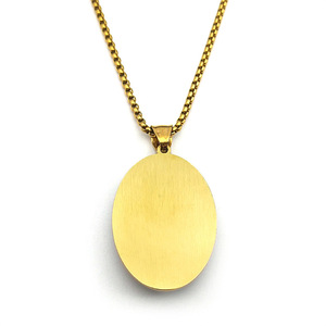 Medalla de <span class=keywords><strong>San</strong></span> <span class=keywords><strong>Benito</strong></span> de Cristal, Colgante Ovalado de Acero Inoxidable, Collar, Joyería Dorada, Accesorios de Regalo - Product Image 5