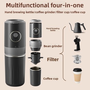 Cafetera Eléctrica Inalámbrica Portátil Mini con Molinillo Integrado, Semiautomática Italiana Todo <span class=keywords><strong>en</strong></span> Uno para Uso Doméstico y de Viaje - Product Image 4
