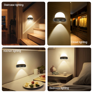 CUSTOM LOGO Hemispherical PIR Motion Sensor Night <b>Light</b>, Dome Shape LED Motion Activated Automatic Night Lamp with Magnetic Base - Product Image 2