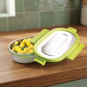 Boîte à lunch bento en acier inoxydable, récipient alimentaire étanche, boîte de rangement pour repas portable et réutilisable pour le bureau et l'école - Product Image 2