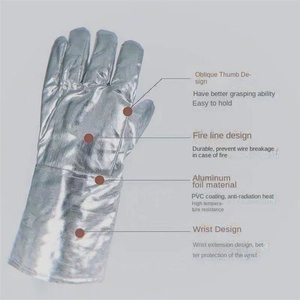 Gants de travail en aluminium, résistants à la chaleur extrême, texture lisse, 14 pouces, durables, personnalisables, vente en gros directe d'usine - Product Image 5