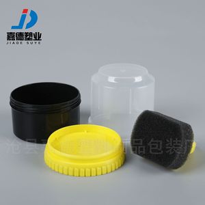 Flacon de cirage pour chaussures de 30g avec brosse, en plastique imitation peau de mouton, PE, antiadhésif, boîte de cirage pour chaussures avec éponge de 30g. - Product Image 2