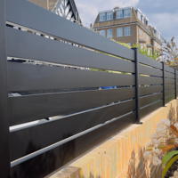 Panneaux de clôture horizontaux en aluminium pour extérieur avec finition noire thermolaquée résistante à la corrosion