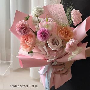 Papier d'emballage artisanal pour fleurs Han Feng 8, en soie épaisse, résine enduite, imperméable, simple face, pour matériaux de floriculture - Product Image 2