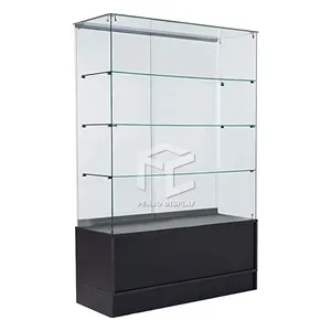 Bajo Precio de aluminio personalizado de vidrio en forma de L escaparate de la exhibición con cerradura