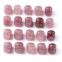 Vente en gros de pierres précieuses en vrac cristal fraise quartz bracelet à breloques de créateur breloques sculpture pour bracelet fabrication de bijoux DIY
