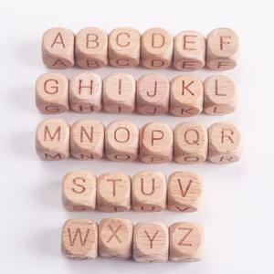 Cuentas de Madera Cuadradas de 12 mm, 100 Piezas, Cuentas de Letras del Alfabeto de la A a la Z para Bebés, Accesorios para Chupetes y Cadenas de Chupetes - Product Image 3