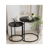 Meilleures Ventes : Table Basse de Salon Moderne, Ensemble de 2 Tables Basses Rondes Gigognes en Bois