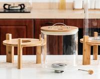 Jx 5L 8l, grand distributeur de riz, en verre créatif, pour conserver les aliments, rangement de la cuisine, seau en verre scellé