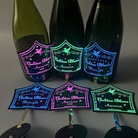 Shenzhen fabrique un autocollant d'étiquette de bouteille avec logo personnalisé EL LED avec adhésif pour les fournitures de boîte de nuit de fête