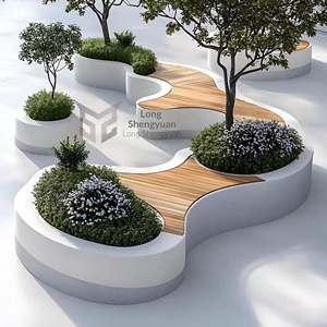 Chaise de loisirs en fibre de verre, carrée, anti-corrosion, pour écoles, extérieur, centres commerciaux, hôtels, tabouret décoratif de repos - Product Image 4