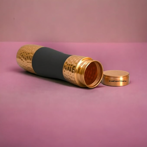 Botella de agua de cobre puro de 1000ml hecha a mano, martillo pulido brillante de nuevo diseño personalizable para gimnasio, actividades al aire libre para - Product Image 1