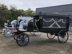 2025 blanco y negro Vintage dibujado por caballos boda turismo princesa carruaje horseless Royal carro eléctrico para la venta - Product Image 6