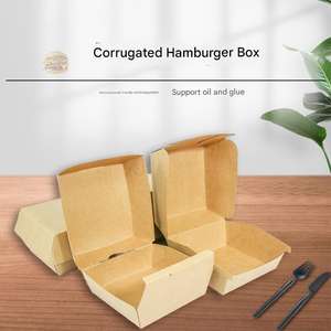 Boîtes à emporter écologiques biodégradables personnalisées, boîtes à pain en papier ondulé, emballages pour hamburgers, boîtes à pizza en forme de bateau - Product Image 5