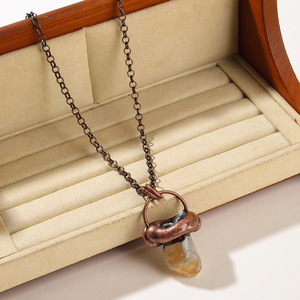 สร้อยคอจี้คริสตัลควอตซ์ไคยาไนท์สีธรรมชาติแนววินเทจสำหรับงานเลี้ยงทุกเพศ - Product Image 4