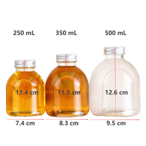 Bouteille en verre à large ouverture avec couvercle en plastique inviolable, pot à boisson en verre avec étiquette inscriptible pour vin de framboise fait maison - Product Image 5
