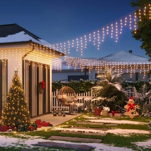 Décoration de Noël de haute qualité pour l'extérieur, lumières LED en forme de glaçons, lumières de Noël multicolores changeantes RGBIC 10m BT - Product Image 4