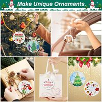 Ornements de Noël en céramique ronds de 3 pouces, écologiques, modernes, simples, pendentifs, supports de sublimation, décoration, impression photo DIY