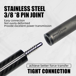 ไม้คิวพูลคาร์บอนไฟเบอร์ระดับไฮเอนด์ - หัวคิว 12.5 มม. ข้อต่อ Uni-loc เทคโนโลยีคาร์บอน ไม้บิลเลียด - Product Image 2