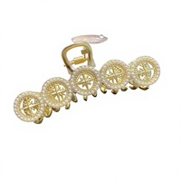 Pince à cheveux GUOO personnalisable haut de gamme en alliage de zinc avec strass et griffes de requin, style influenceur, géométrique/circulaire, perles de niche