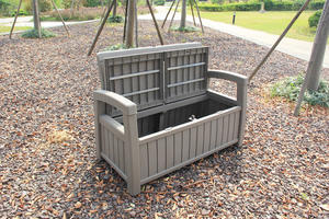 <strong>Garden</strong> Armrest <strong>Bench</strong> <strong>Plastic</strong> Large Capacity Outdoor <strong>Storage</strong> <strong>Bench</strong> for Backyard Courtyard <strong>Garden</strong> Patio Indoor Outdoor - Product Image 3