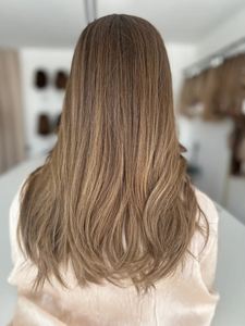 Cheveux vierges européens couleur brun cendré en gros, nœuds invisibles simples, tissage HD en dentelle avec doublure en soie, système de remplacement - Product Image 2