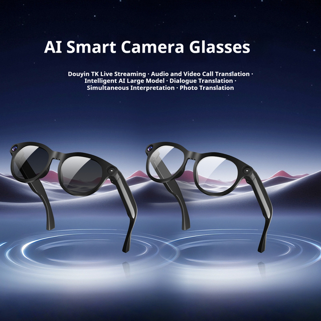2026 New Smart Glasses HD Live Camera Real Time Translation AI Touch Button Control
