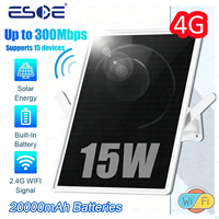 Router WiFi Tenaga Surya 15W 2.4Ghz Modem Router Hotspot WiFi 300Mbps Pengulang WiFi Router Nirkabel Luar Ruangan untuk Berkemah di Luar Ruangan