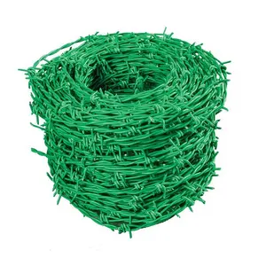 Hot sell 50kg green pvc coated barbed wire price in india